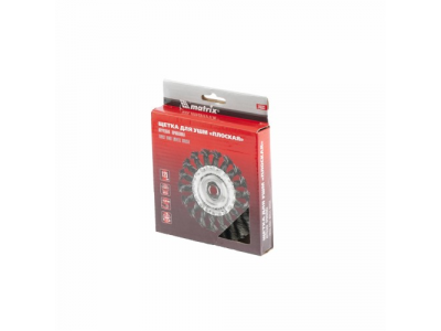 Щетка для УШМ 125 мм, М14, плоская, крученая проволока 0,35 мм// MATRIX